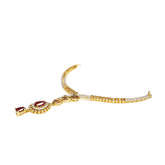 Elegant Ruby & Gold-Plated Necklace Set